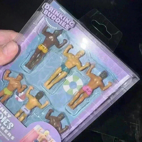 Hunky Buddies Drink Markers Party Companions 6pk Brand New Wingmen Beverage - Picture 5 of 5